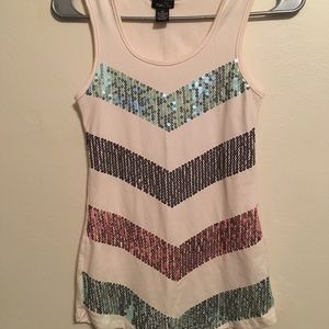 Rue 21 chevron sequin tank